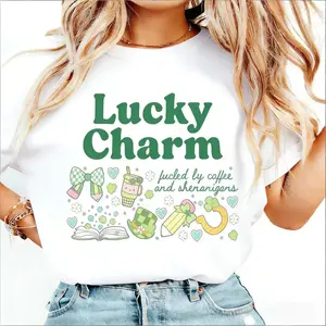 Celebrate St Patricks Day with Lucky Vibes T Shirt Featuring Positive Irish Cheers