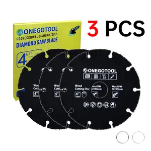 3PCS 4-1/2 inch Circular Saw Blades for Wood Cutting Angle Grinder Blades for Woodworking, PVC, Rubber, Tire Cutting Discs 7/8" Arbor