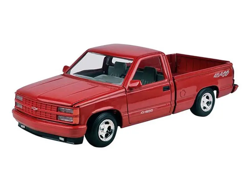 1992 Chevrolet 454 SS Pickup Diecast Collectible Car Model - Red Metallic (MiJo), 1:24 Scale 1:24 Shelf Fit, Motormax 73203MRD, Officially Licensed, New-Box Ready, Model Cars Gift for Ages 3+, Official Chevy