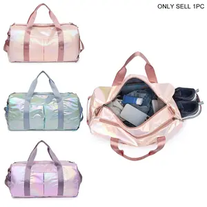 Large Packable Portable Travel Bag, Travel Storage Bag, Gym Bag for Men & Women with Shoe & Wet Compartment - Duffle Bag for Travel, Sports, Fitness & Workout
