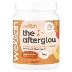 Wellah The Afterglow, Multi Collagen Protein + Beauty, Orange Mango, 1.2 lb (534 g)