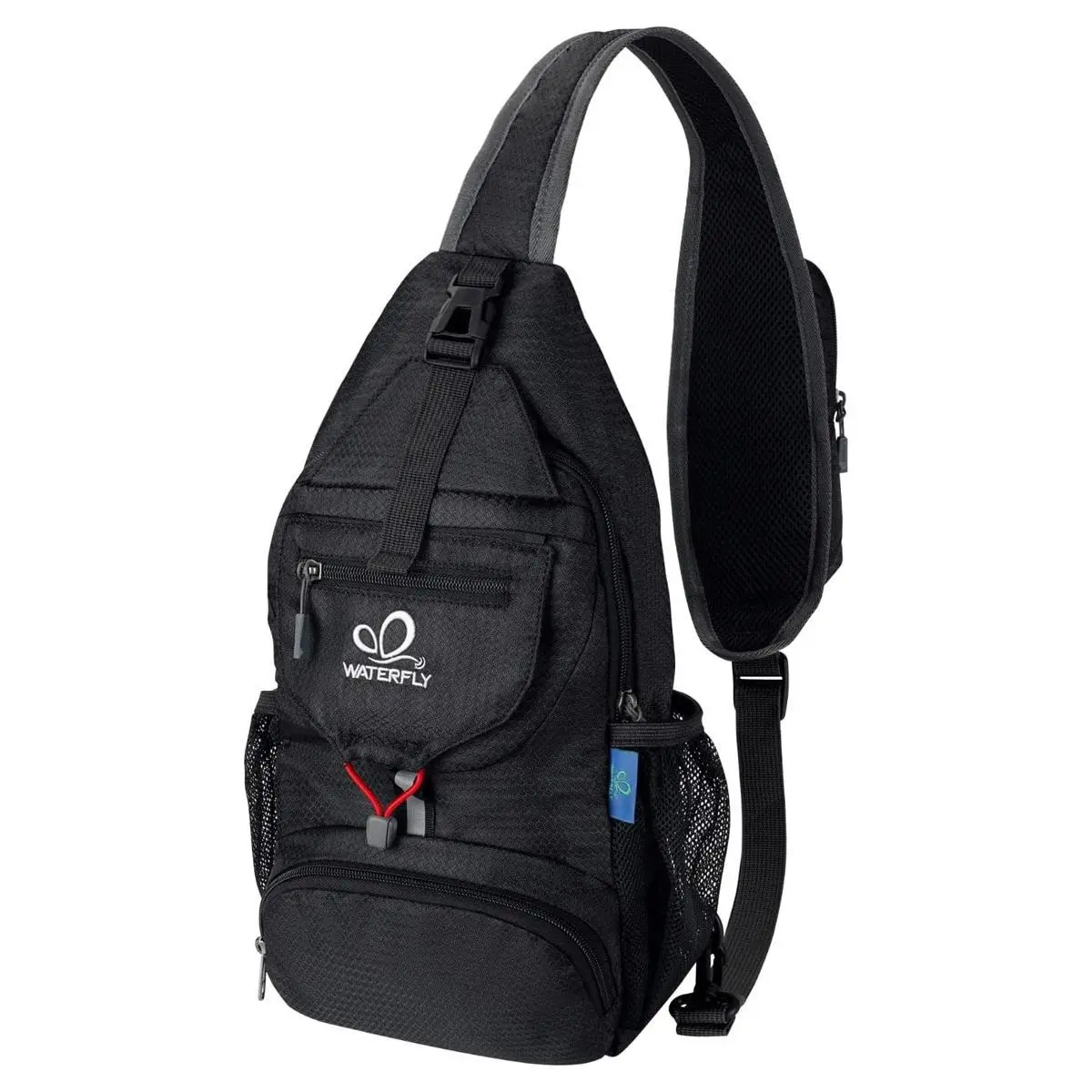 WATERFLY Packable Sling Backpack, Small Crossbody Bag for Men and Women, Lightweight Personal Item Travel Bag for Hiking