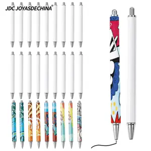 18/8pcs Sublimation Pens Blank with Shrink Wrap, No Clip Heat Transfer Sublimation Ballpoint Pen, White Aluminum Personalized Sublimation Pen for DIY Office Stationery Supplies