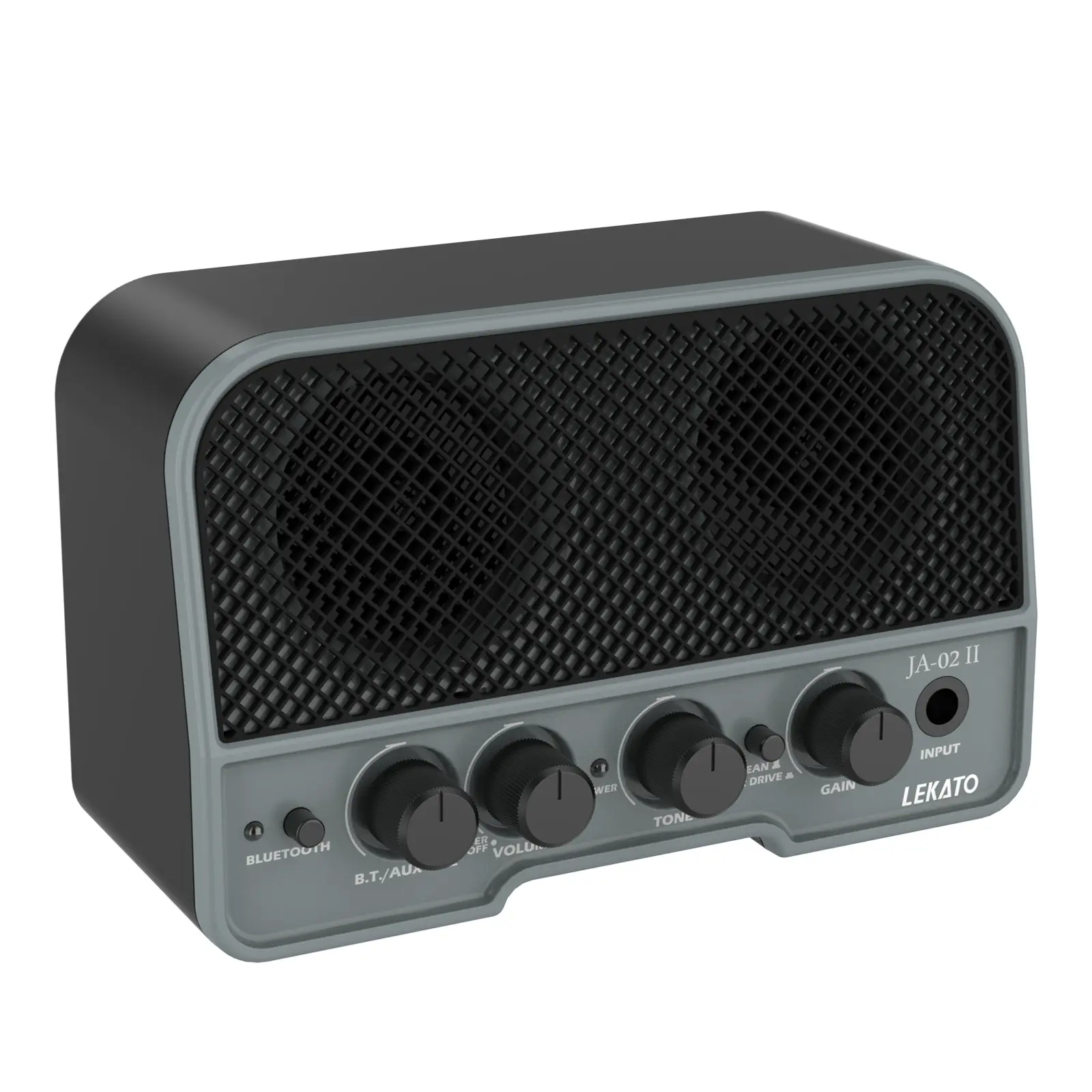 LEKATO JA02-II Mini Guitar Amp Rechargeable Amplifier Electric Guitar Amp 5W, Clean/Overdrive,Bluetooth Guitar Amp Portable Guitar Amp for Daily Practice