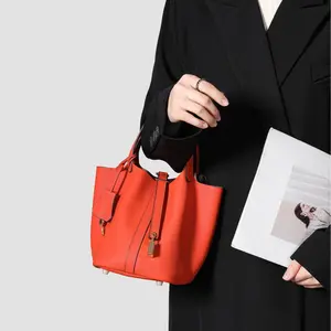 Genuine Leather Bucket Bag - Stylish Functional Everyday Use Versatile Fashionable Practical Accessory for Various Occasions