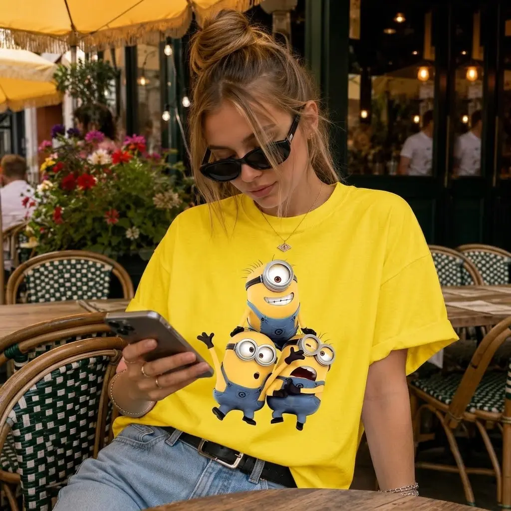 [FREESHIP] Personalized Funny Minions T-Shirt, Minions T-shirt, Family the Minion T-Shirt, Funny Minions Couple Shirt, Cartoon Shirt, Y2K Streetwear T-Shirt, Unisex Crew Neck, Casual Unisex T-Shirt