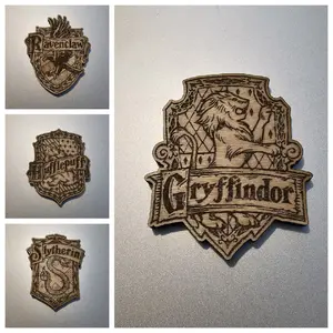 Wooden HP House Sigil Magnets