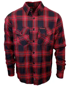 CLOSEOUT The "Nightmare 2.0" Red & Black Flannel (Hidden Snap Collar)