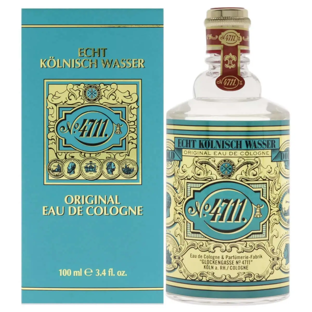 4711 by Maurer & Wirtz Unisex Eau de Cologne - 3.4 fl oz, New In Box, Luxurious Scent, Citrus-Rose Blend with Fresh Sweet Lemon Notes, Bulgarian Rose Infusion, Traditional Zesty Fragrance