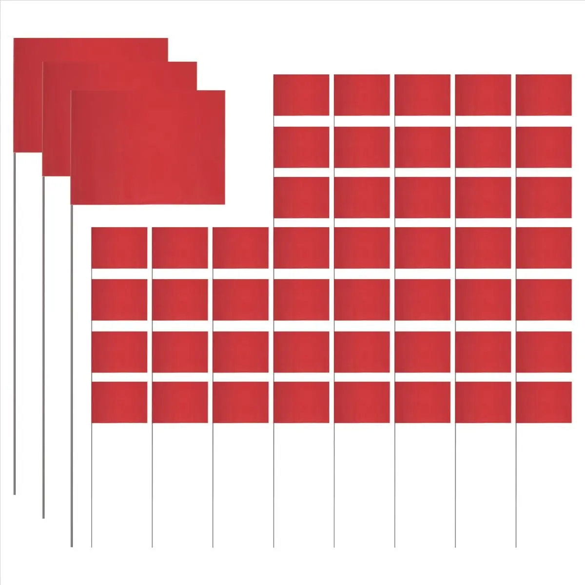 50Pack Marking Flags, Red Yard Flags 15x4x5Inch, Marker Flags, Lawn Flags Markers, Irrigation Flags, Landscape Flags Garden Accessories Garden Pot