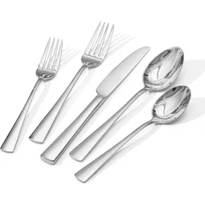 18/10 Stainless Steel Flatware, 5- Forged Silverware Set for 1, Mirror Polished Cutlery Set Dishwaher Safe for , Restaurant, Wedding, Party