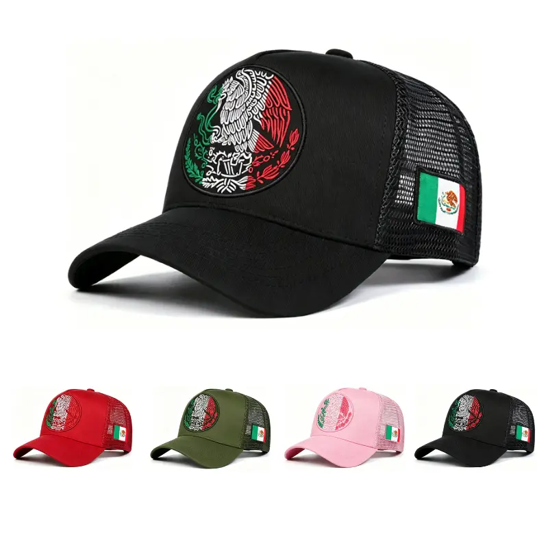 Mexico Eagle Design Baseball Cap, Snapback Graphic Mesh Trucker Hat, Adjustable Sunscreen Sun Protection Cap, Unisex Casual Hat for Outdoor Sports, Travel, Beach & Daily Leisure