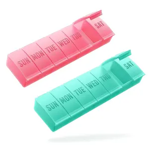 Barhon Pill Organizer Large Weekly Pill Organizer for Big Vitamin Supplements Fish Oil, Black 7 Day Pill Case for Healthcare Aid
