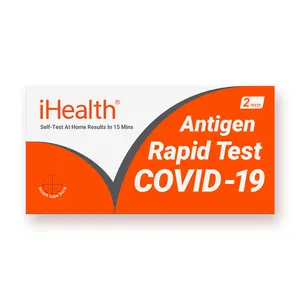 iHealth COVID-19 Antigen Rapid Test, 1 Pack, 2 Tests Total, FDA EUA Authorized OTC at-Home Self Test, Results in 15 Minutes with Non-invasive Nasal Swab, Easy to Use & No Discomfort