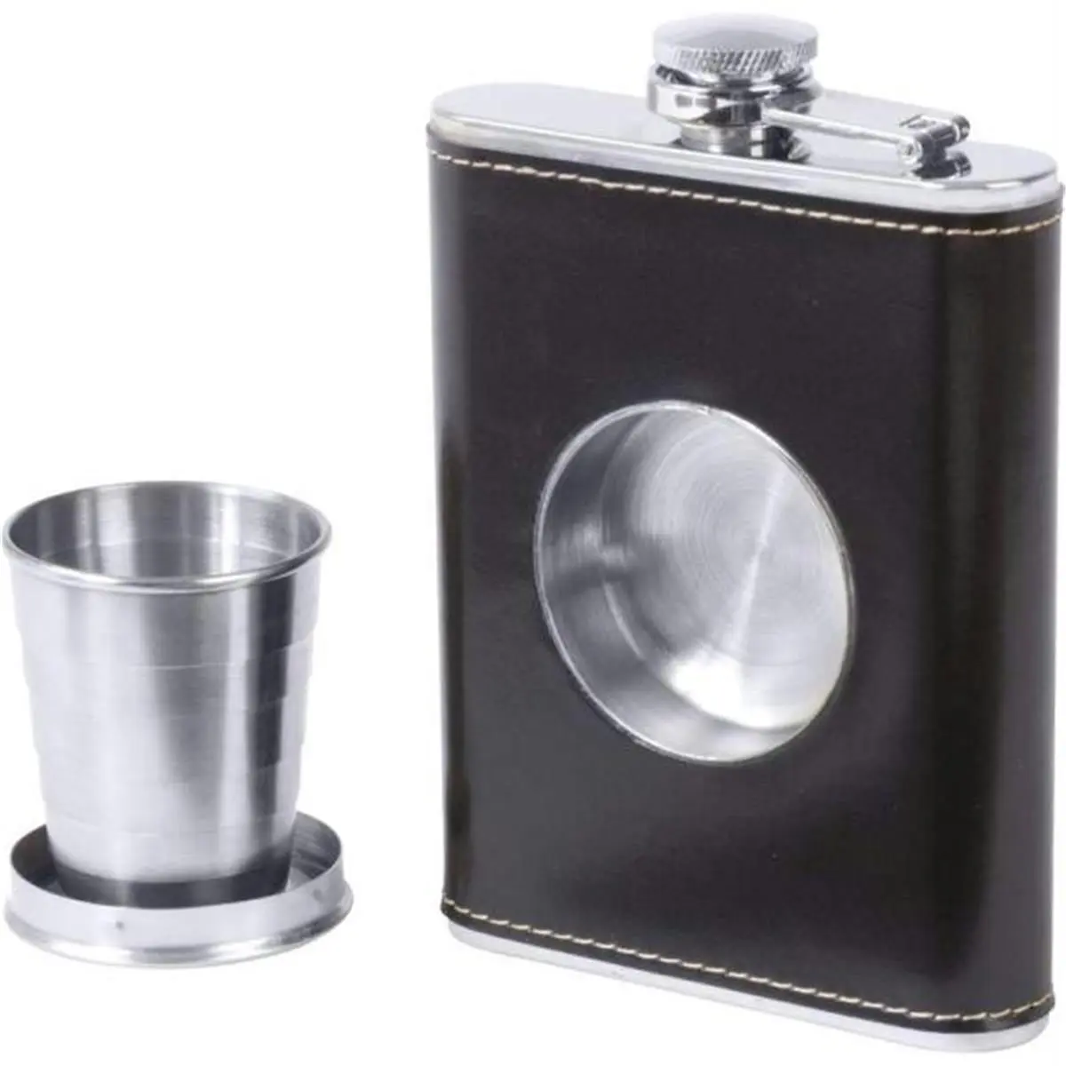6.8oz Stainless Steel Flask With Built-in Cup