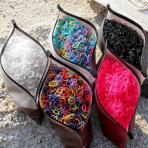 Flexible Bulk Hair Ties, 1000pcs/set High Elastic Mini Hair Ties, Elastic Band Scrunchie, with Durable Plastic Storage Bag, Elastic Hair Accessories Scrunchies for Women & Girls