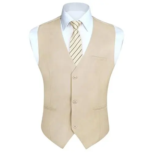 A 07 Suit Vest Khaki Beige