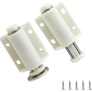 2 Pack Magnetic Touch Latch Cabinet Push Open Catches Magnet Push Release Latches Hardware for Kitchen Cabinet Drawer Cupboard Closet Door (White)