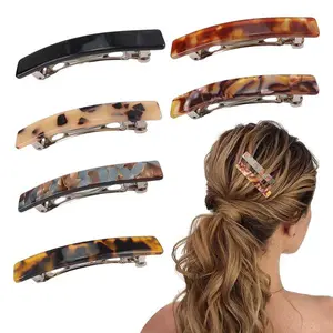 Fumwase 6PCS Hair Barrettes for Women Shell Hair Clip Hair Accessories Barrettes for Thick Thin Long Short Hair (Blue + Red + Color + White + Tortoiseshell + Black and white)