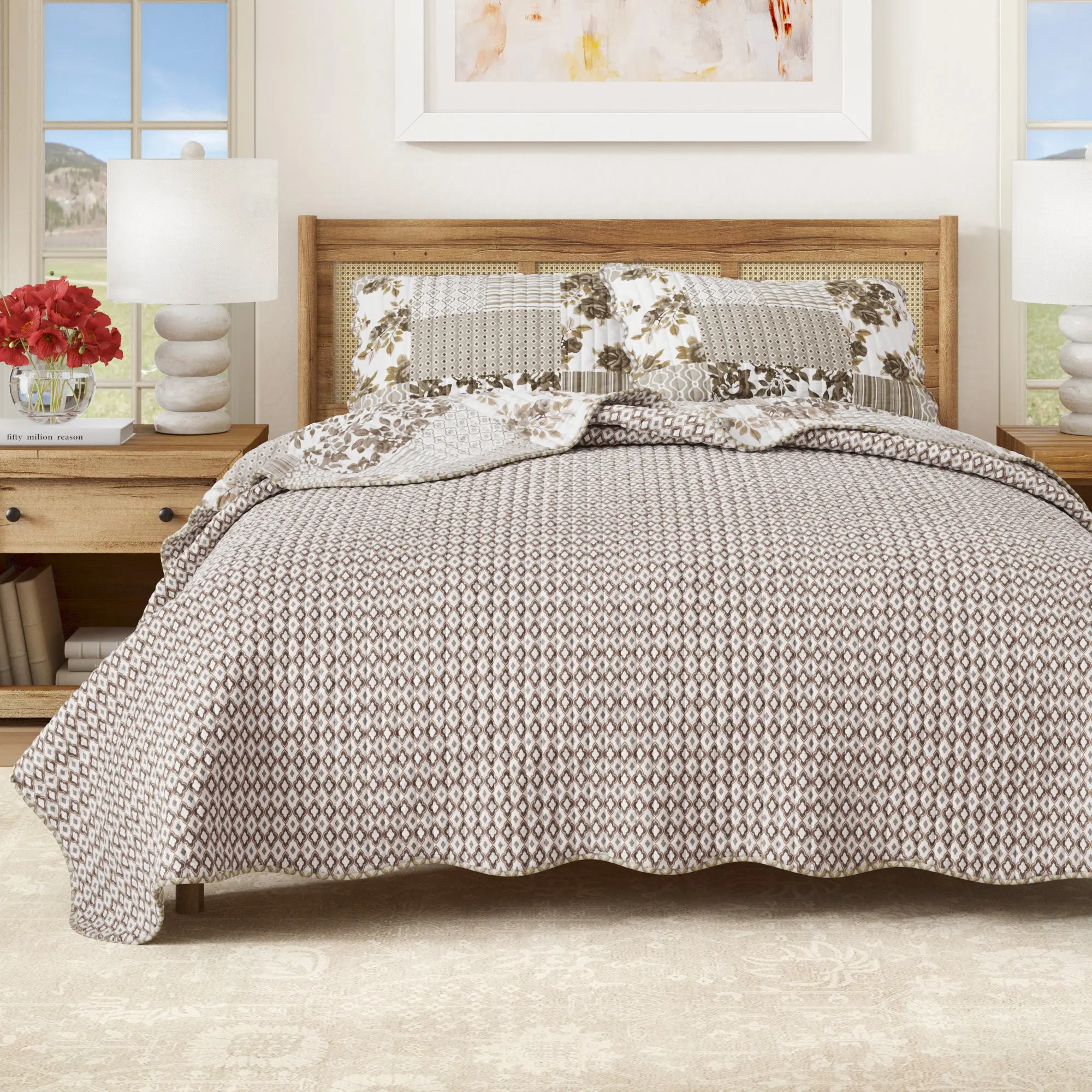 Langdon Floral Patchwork Quilt Set