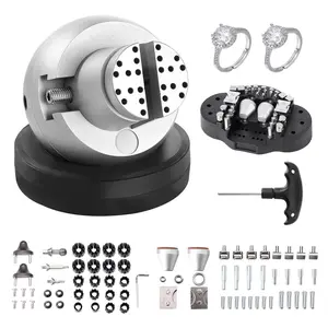 【Summervibes】VEVOR Ball Vise, 5" Engraving Setting Tool, 360° Rotation Engraving Block Vise, 69 PCS Attachment Jewelry Engraving Block Tools Standard Block for Gemstone Inlay and Small-Scale Engraving
