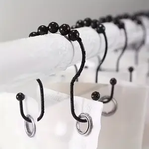 12-Piece Rust-Resistant Stainless Steel S-Shaped Shower Curtain Hooks Set, Durable and Easy-To-Install, Corrosion-Proof Bathroom Accessories