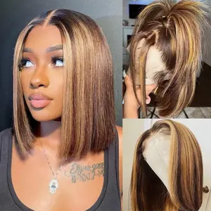 Steph Hair Bob Wig Human Hair Highlight 13x4 10 inch