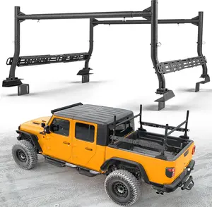MONOKING Mid-Size Truck Ladder Rack with Crossbars Adjustable Extendable Universal Cargo Rack for Gladiator JT Tacoma Frontier Canyon Colorado Ranger Maverick Heavy Duty Bolt-on Bed Rack