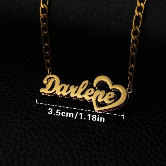 Personalized Double Layer Heart Name Necklace – Custom Engraved Stainless Steel Pendant Minimalist Gift For Women Personalized Double Layer Heart Name Necklace – Custom Engraved Stainless Steel Pendant Minimalist Gift For Women