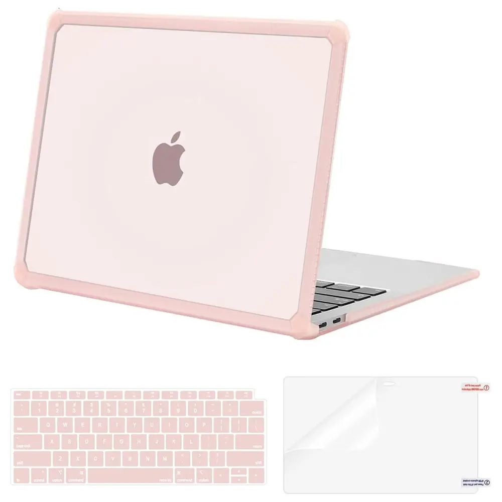 MOSISO Heavy Duty Plastic Hard Shell Case with TPU Bumper, 2 Keyboard Covers, Screen Protector for 13 inch MacBook Air (2018-2022 Release A2337 M1 A2179 A1932) - Water Resistant, Dustproof, Flexible, Lightweight, Anti-Cracking, Transparent, Retina, None,