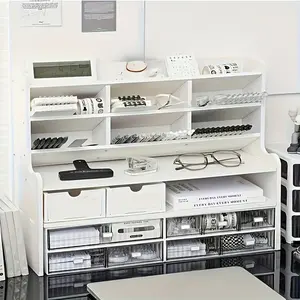 Desktop Storage Organizer Rack, Layered Cosmetic Storage Shelf, Student Multi-Functional Desk Heightening Stand, Multilayer Display Rack