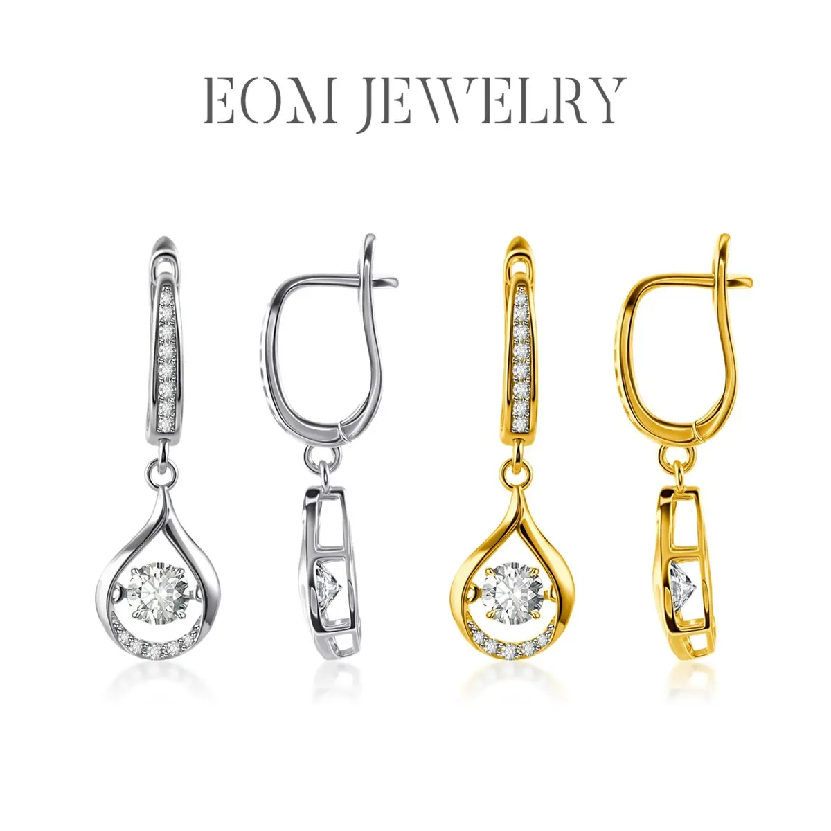18K Gold Plated Moissanite 1ct Dreamy Drop Earrings Silver-Plated Glow of Firefly Dangle Earrings Silver-Plated Valentine's Day Wedding Engagement Anniversary Romantic Elegant Gift Daily Wear jewelry