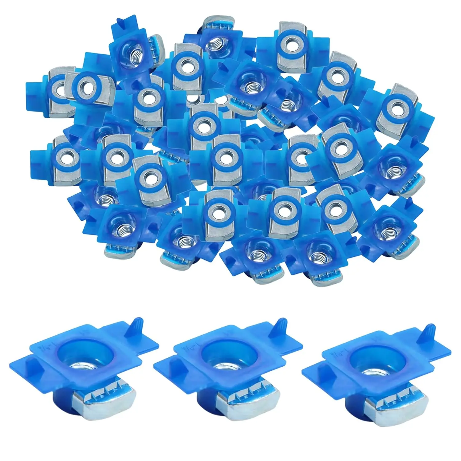 Strut  Nuts with Twist Tab, 1/4"-20 Thread Nut with Zinc Electroplate for Use with Unistrut Channels,100 Packs