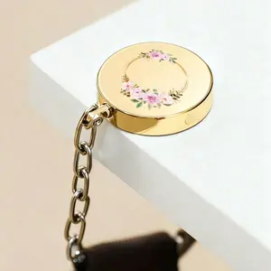 Portable Foldable Handbag Hook, Flower Pattern, Securely Hangs Bags, Suitable for Cafes, Libraries, Travel, Daily Use, Perfect Gift