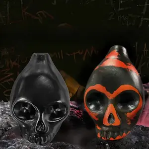 Aztec Death Whistle, Antique Style Ceramic Wind Instrument with Lacquer Finish, Includes Carrying Bag, Musical Gift, Halloween