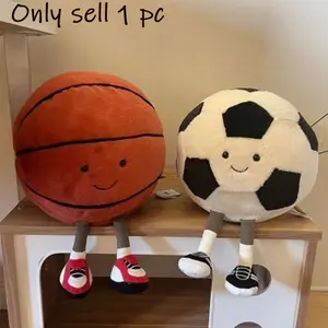 Creative New Football, Basketball, Volleyball, Black 8 Ball Plush Toys, Realistic Sports Stuffed Dolls Ideal Birthday Gifts for