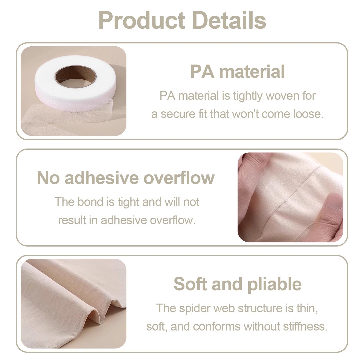 1 x 64 m Iron-On Fabric Fusion Tape with Adhesive Hem for Hemming Broken Clothes, Jeans and Fabric
