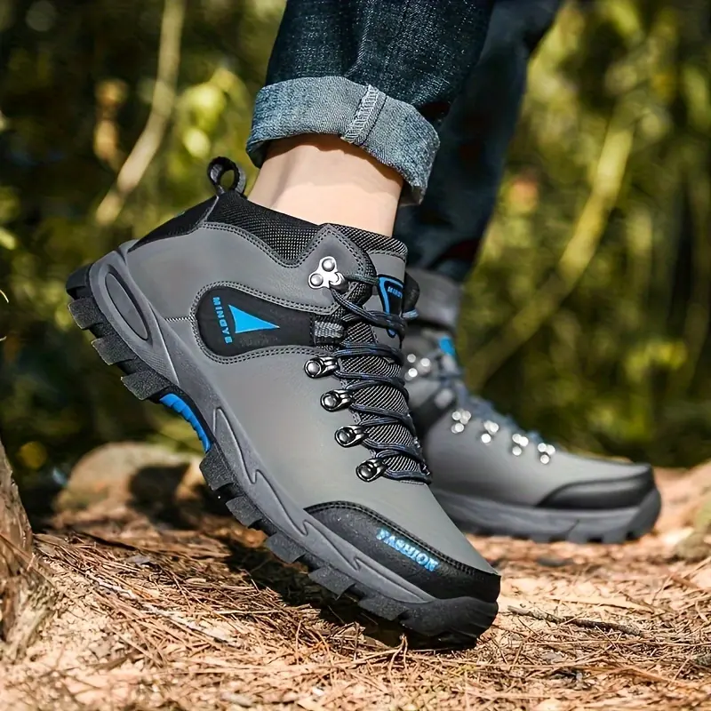 Men's All-Season Outdoor Hiking Shoes - Breathable PU Upper, Non-Slip Rubber Sole, Reinforced Traction Design for Traction on Rugged Terrain - Durable & Comfortable for Hiking, Camping, Trekking, Hiking Footwear |   Slim Fit Footwear