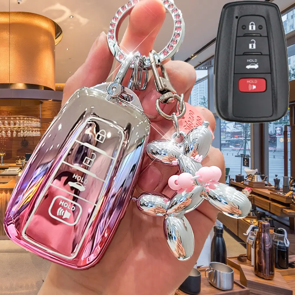 Toyota Car Keychain Case Soft Tpu Full Protection Cover for 2018-2022 Toyota Models, Gift with Rhinestone Keyring, Soft Key Protection, Car Key Accessory, Car Key Protector, Car Accessories, Key Fob Protector