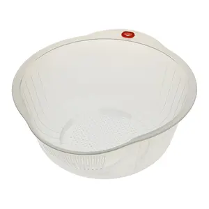 Kotobuki Japanese Rice Washer with Dual Drain – Clear Rice Rinsing Tool