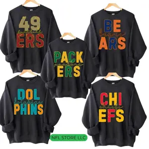 First Down Football Sweatshirt, All Team Football Sports, Cotton Shirt In Black Color, Gift Shirt For Fan Favorite Football Team For Men & Women  9W