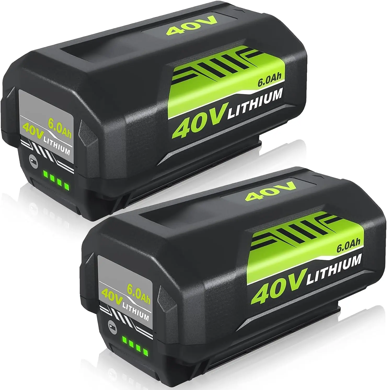 High-Capacity Li-Ion Batteries (2-Pack, 6000mAh, ROHS-Certified Lithium-Ion) for Ryobi 40V Cordless Power Tools, Wide Compatibility with OP4040, OP4050A, OP40602, OP40201, OP4026, OP4026A, OP4015, OP4060 Models