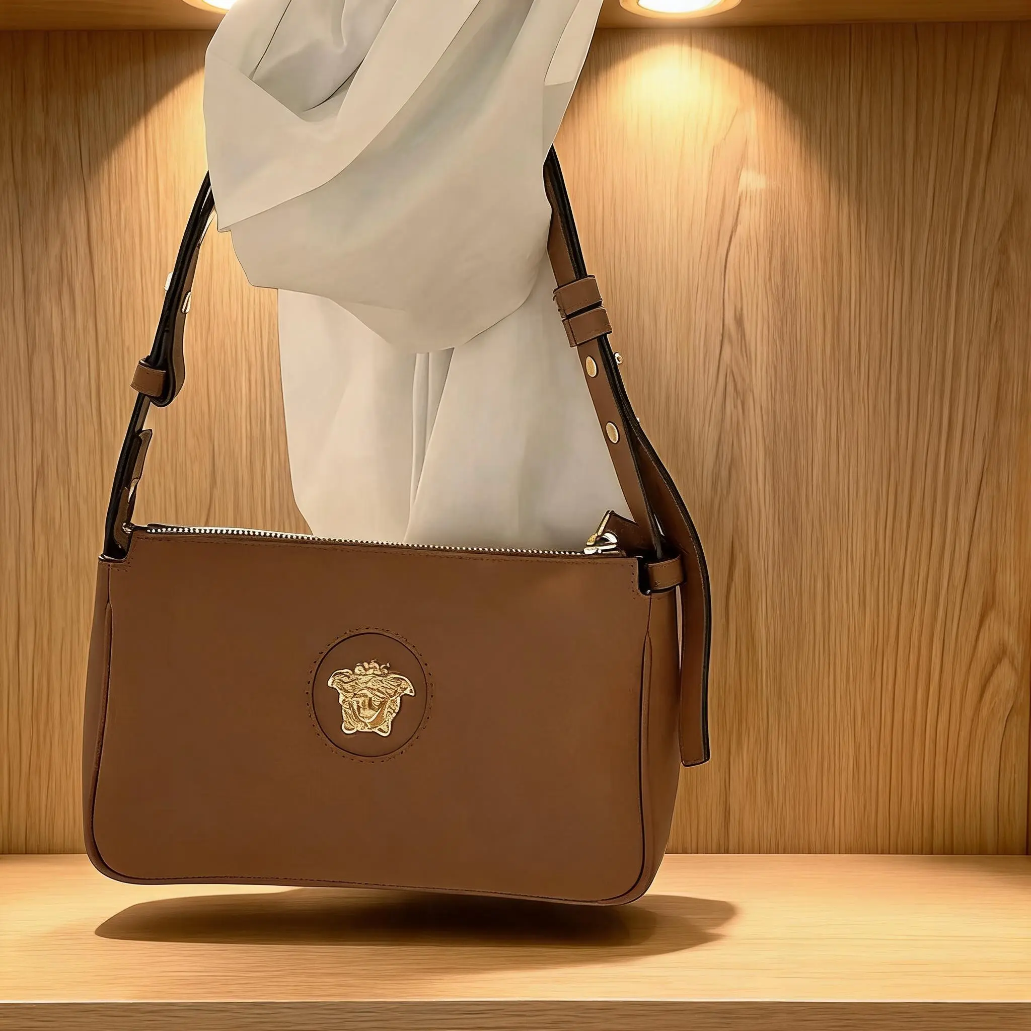 Pre-owned VERSACE Leather Shoulder Bag C0732550118