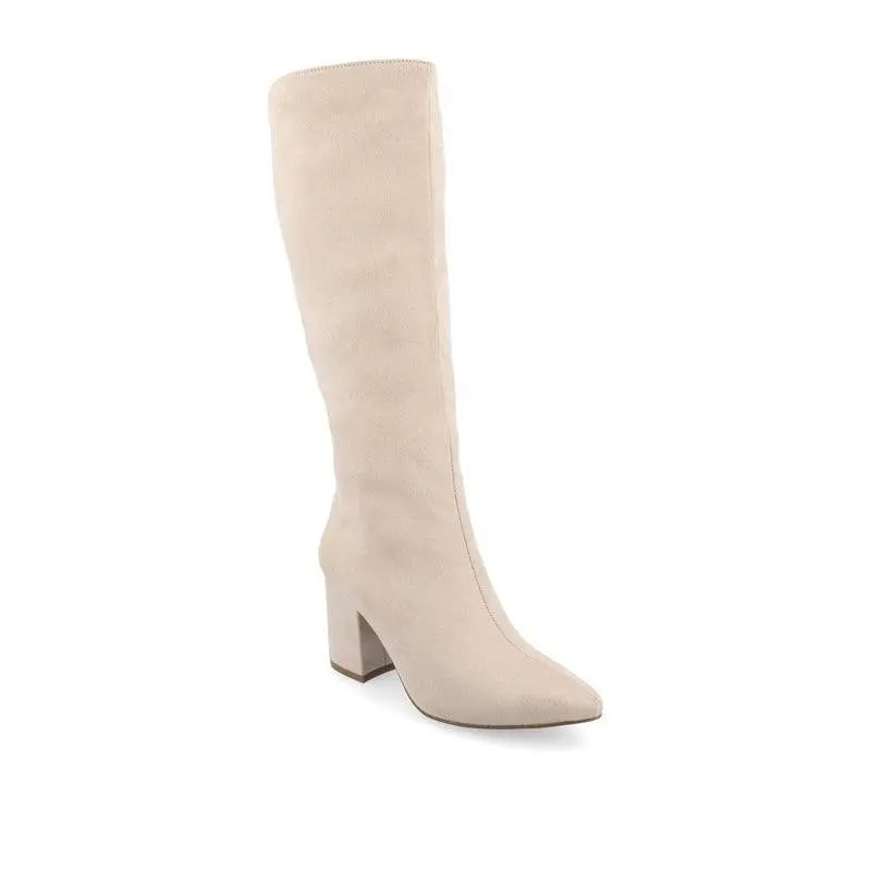 Journee Ameylia Boots 8.5M Bone Faux Suede Knee‑High NIB msrp$79.99