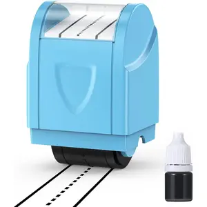Dashed Handwriting Lines Practice Roller Stamp Parents and Teachers Roller Self-Inking Line Rolling Stamps Handwriting Practice Tool (Baby Blue)