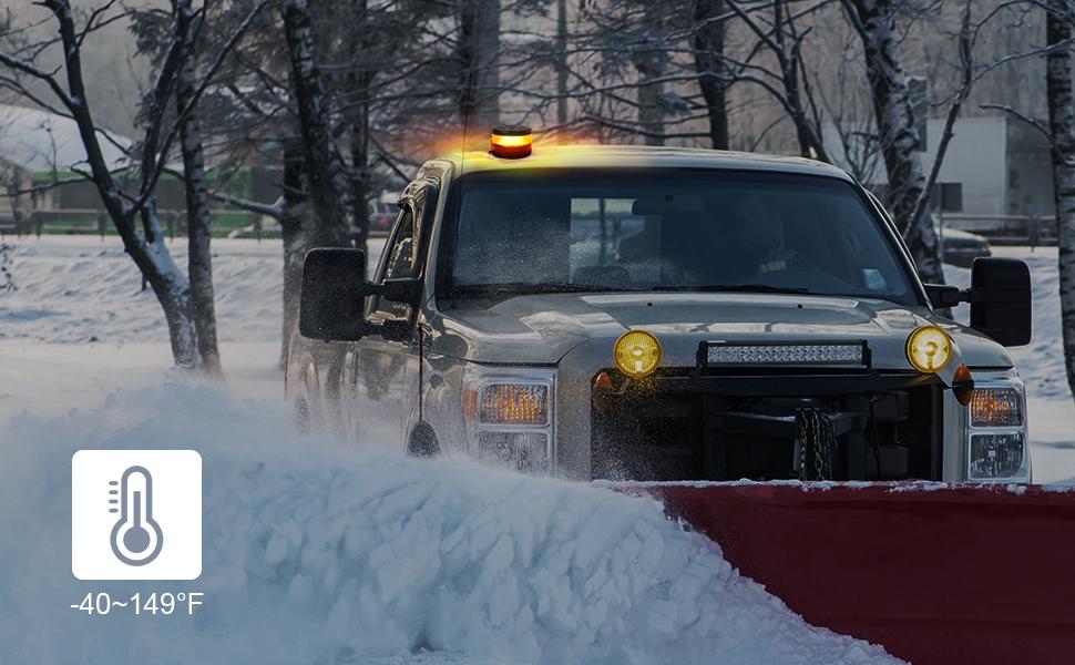 DIBMS Magnetic Wireless Beacon Light, USB-C Rechargeable LED Strobe Lights for Trucks, Mini Portable Flashing Emergency Safety Warning Light for Postal Car Tractor UTV Golf Cart IP67 Waterproof Amber cars accessories car stuff
