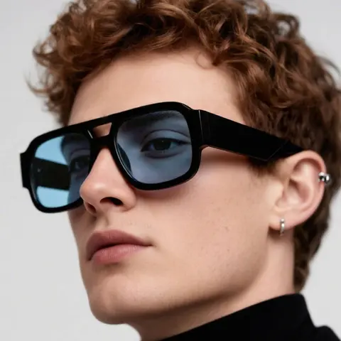 Men's Retro Trendy Casual Square Aviator Sunglasses with Colored Lenses, Lightweight Durable Design for Outdoor Activities, Fashionable Vintage Style Gift, Stylish Framed Sunglasses, Stylish Shades, Trendy Styling Sunglasses