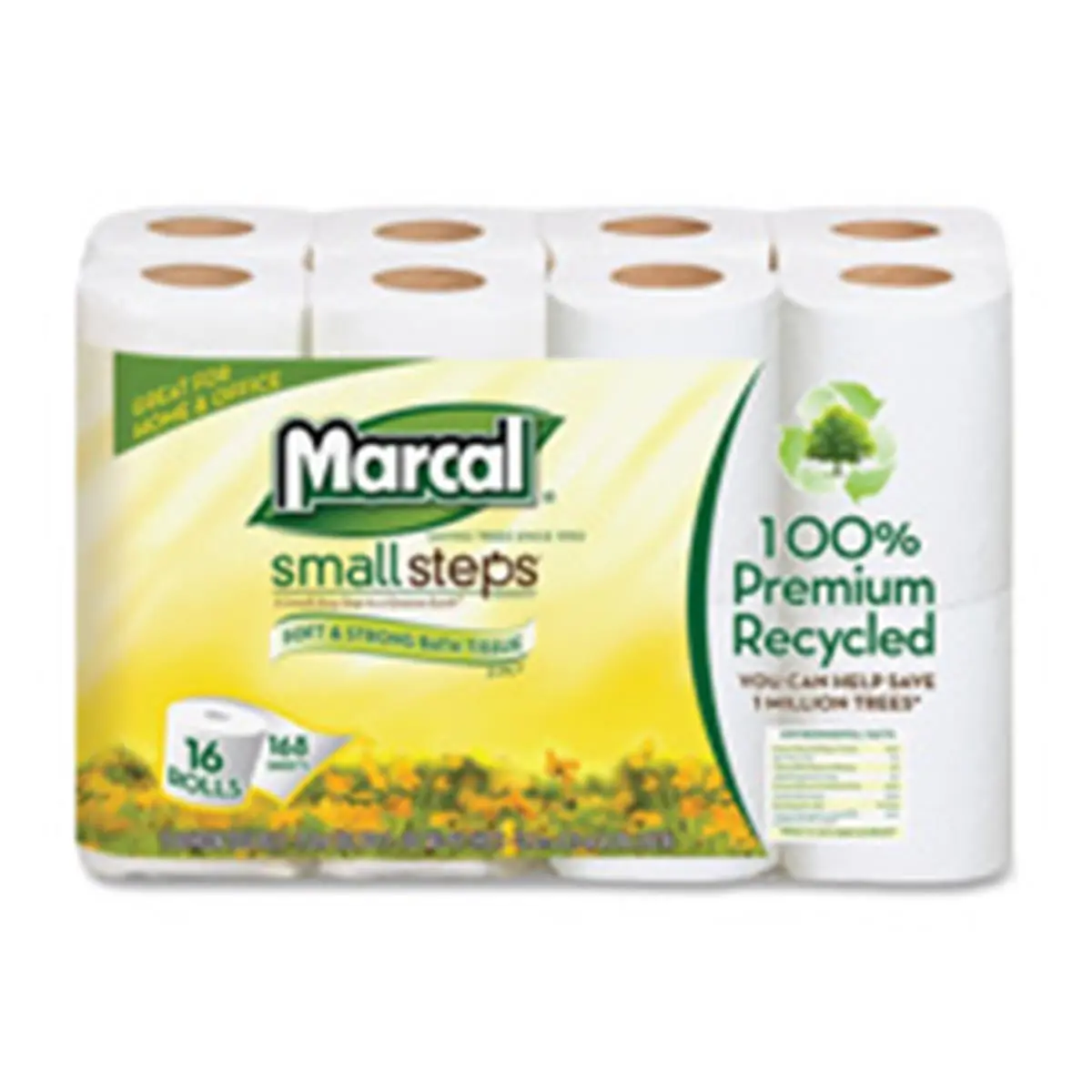 212 MAIN 2-Ply (2 Ply) White Bath Tissue, 168 Sheets per Roll, 16 Rolls per Pack, Recycled Fiber, Septic Safe for Home Bathroom Supplies, Two Ply