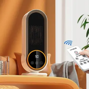 Portable electric heater with thermostat, safe and quiet ceramic heating fan, 2 heat settings and 3 timing options, fast heating, suitable for office, room, desktop and indoor use.