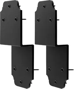 2packs Heavy Duty Black Z Angle Bracket, 6" Steel - Large Connector Brace,  to Beam Connectors Repair, Joining Brackets